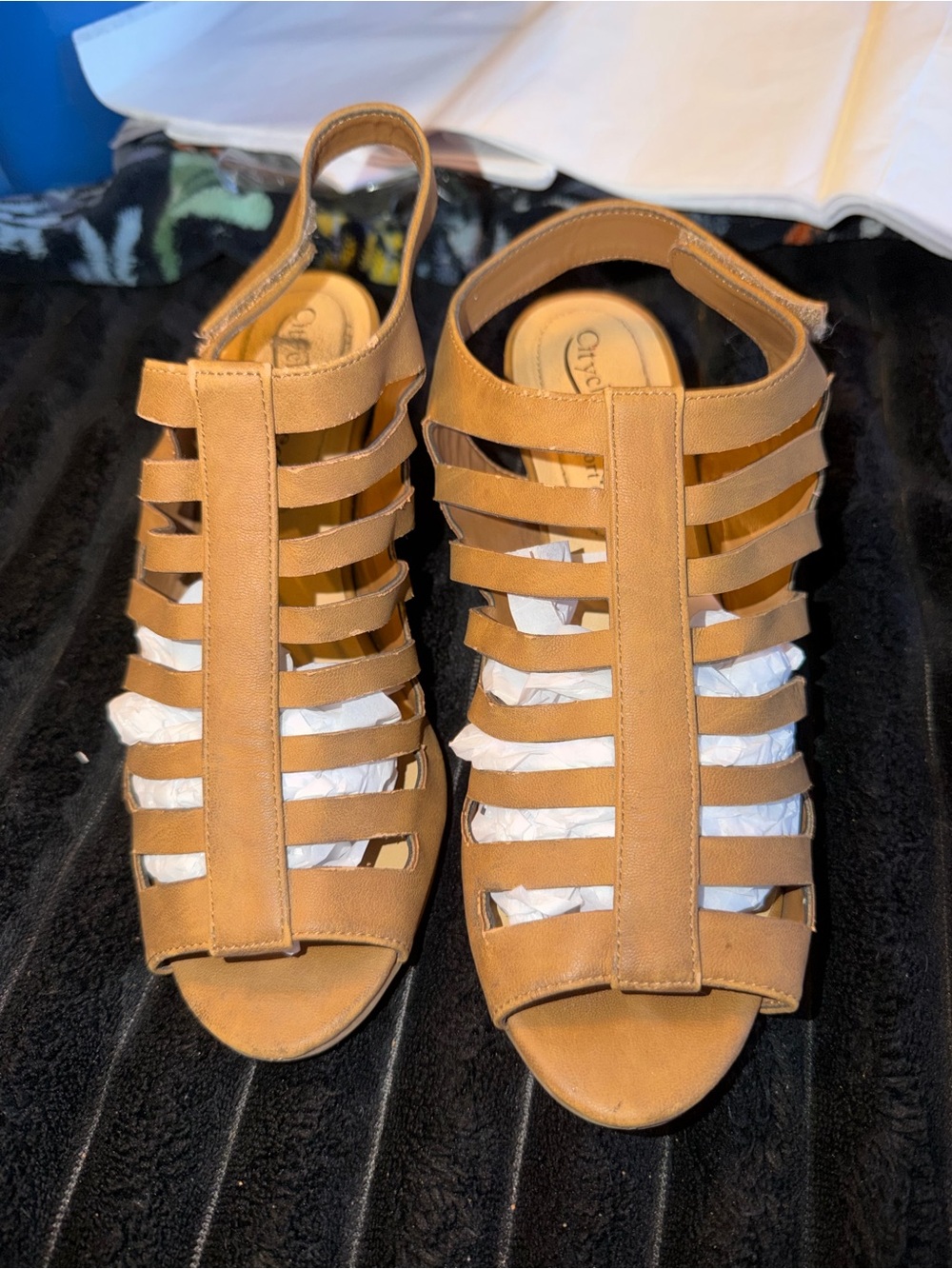 Cityclassified Tan Strappy Espadrille Slingbacks